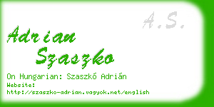 adrian szaszko business card